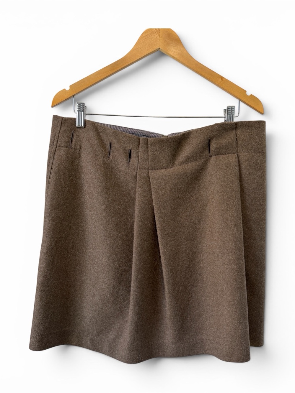 Brunello Cucinelli Gunex Women's Brown Wool Blend Skirt Size 10